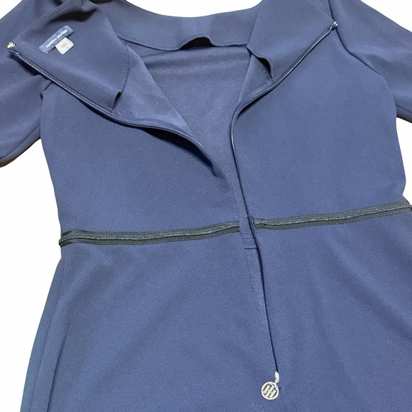 Tommy Hilfiger Navy Blue Long Flare Sleeve Dress Size 8 NWT - Picture 7 of 8